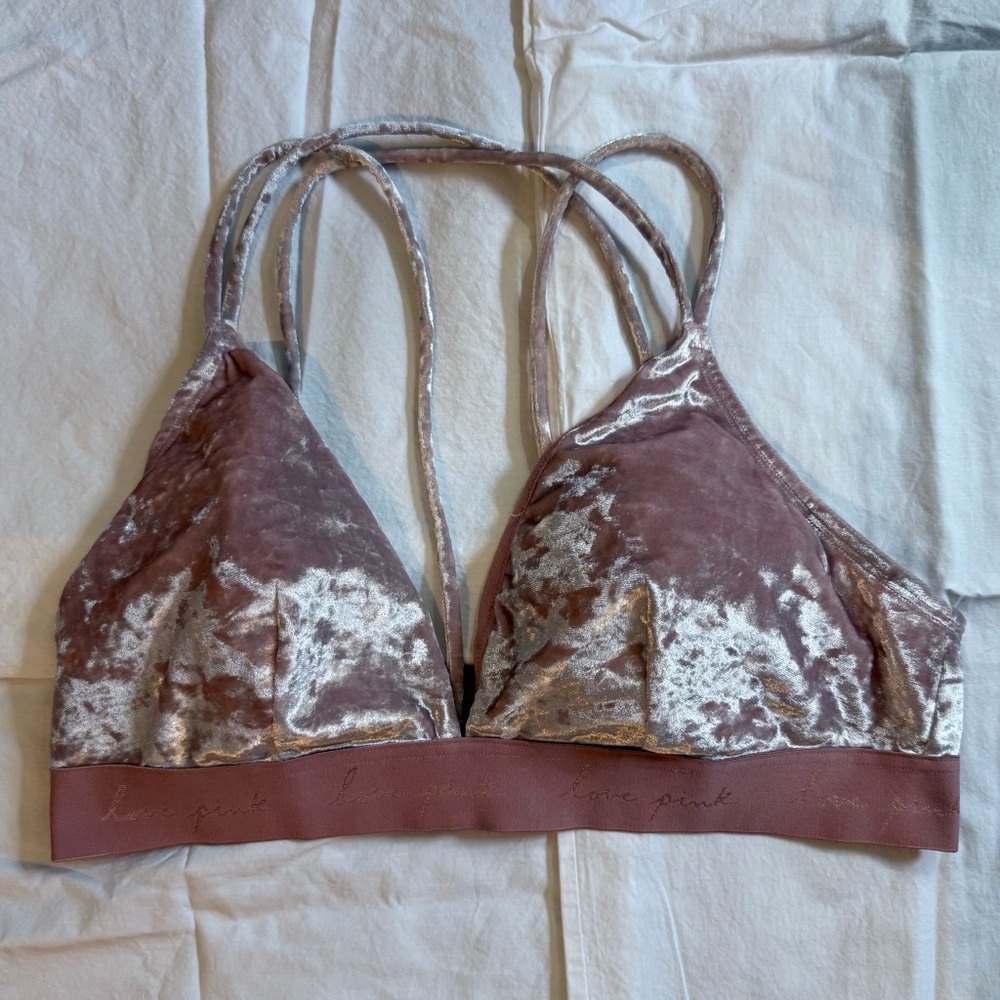 Mauve Velvet Bralette by PINK Victoria's Secret